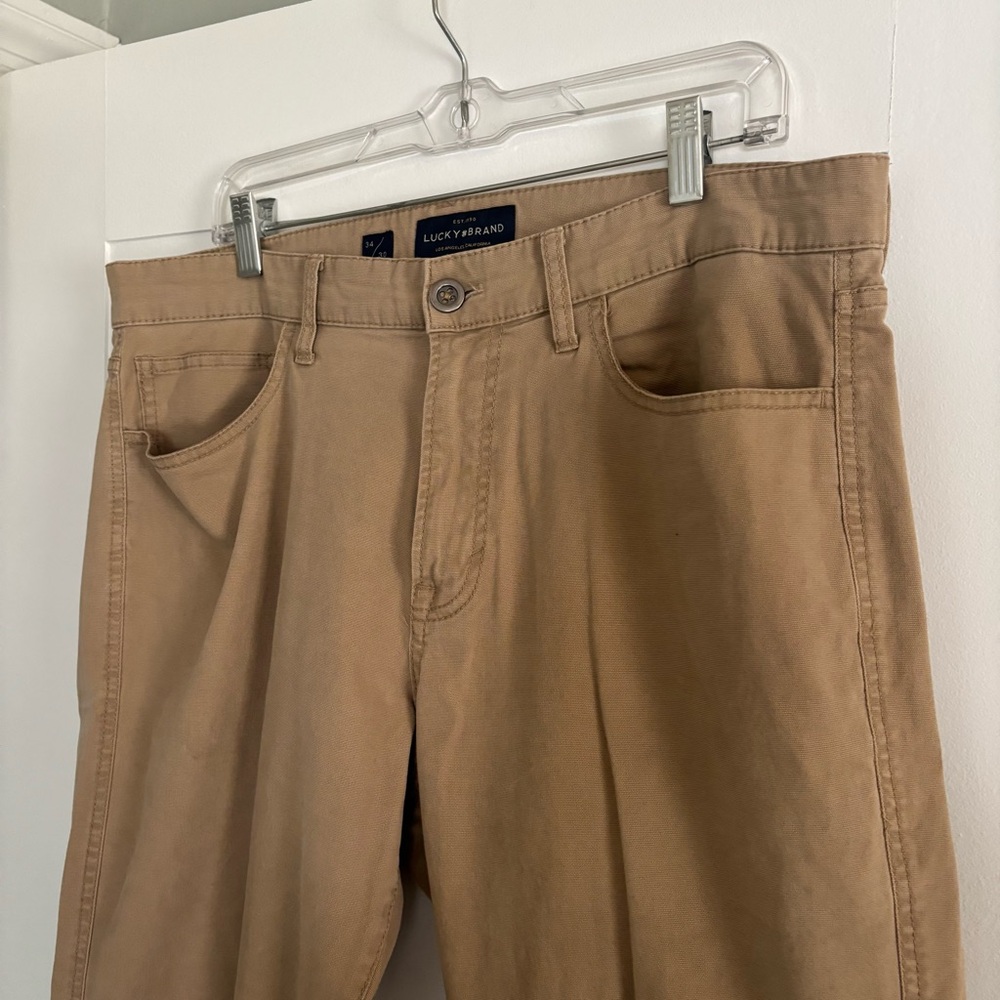 Men’s Lucky Brand Chinos Khakis straight leg size 34 inseam 30 stretch cotton